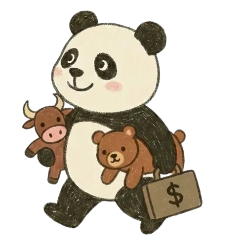 FXの始め方ガイド|「今日から始められる」口座選び・開設・入金・初注文の4ステップ【2026年最新】 1 動物のぬいぐるみやカバンを持って歩いているパンダのキャラクター