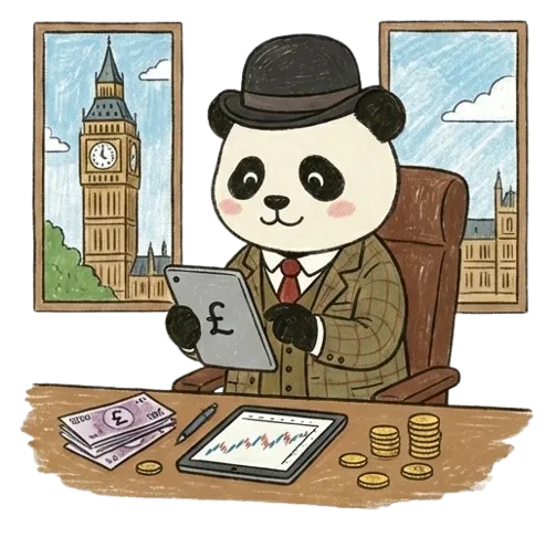 FX会社を比較するパンダ